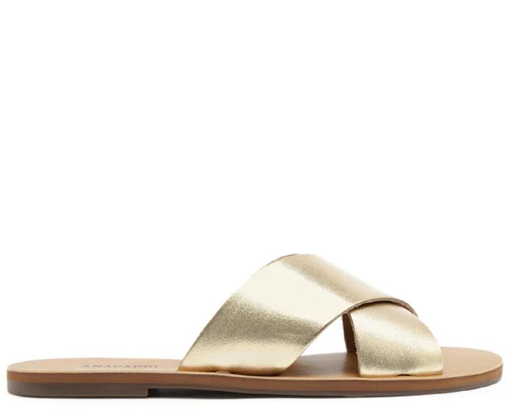 Tamanco Rasteiro Feminino Anacapri C300140004 Dourada Dourado 1