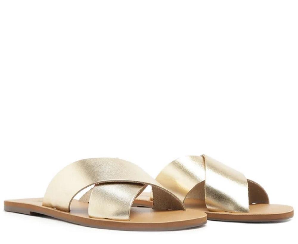 Tamanco Rasteiro Feminino Anacapri C300140004 Dourada Dourado 2