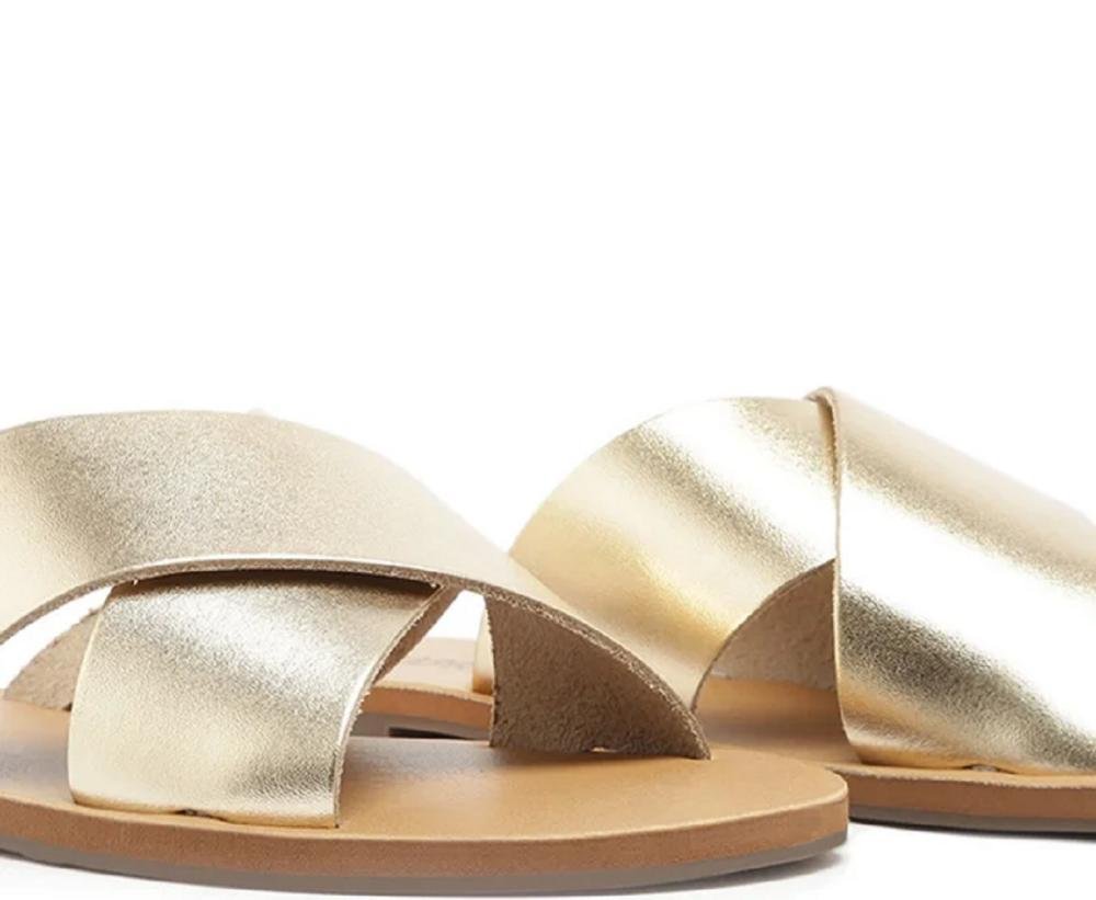 Tamanco Rasteiro Feminino Anacapri C300140004 Dourada Dourado 5