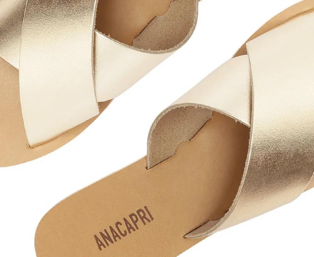 Tamanco Rasteiro Feminino Anacapri C300140004 Dourada Dourado 6