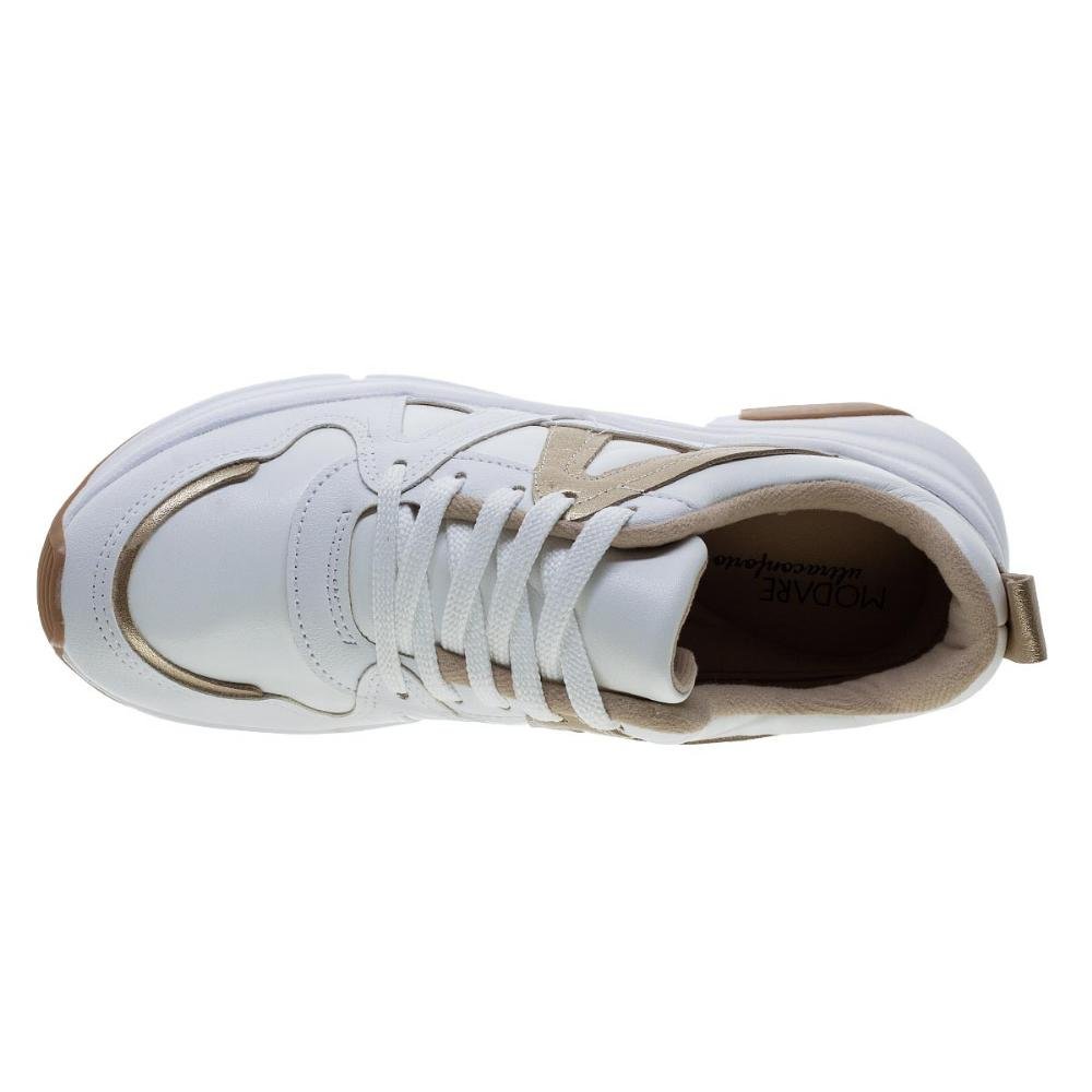 Tênis Chunk Feminino Modare 7401.102 Branco Branco 3