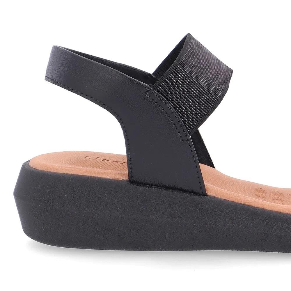 Sandália Salto Plataforma Couro Feminina Usaflex AI3010001 Preto Preto 4