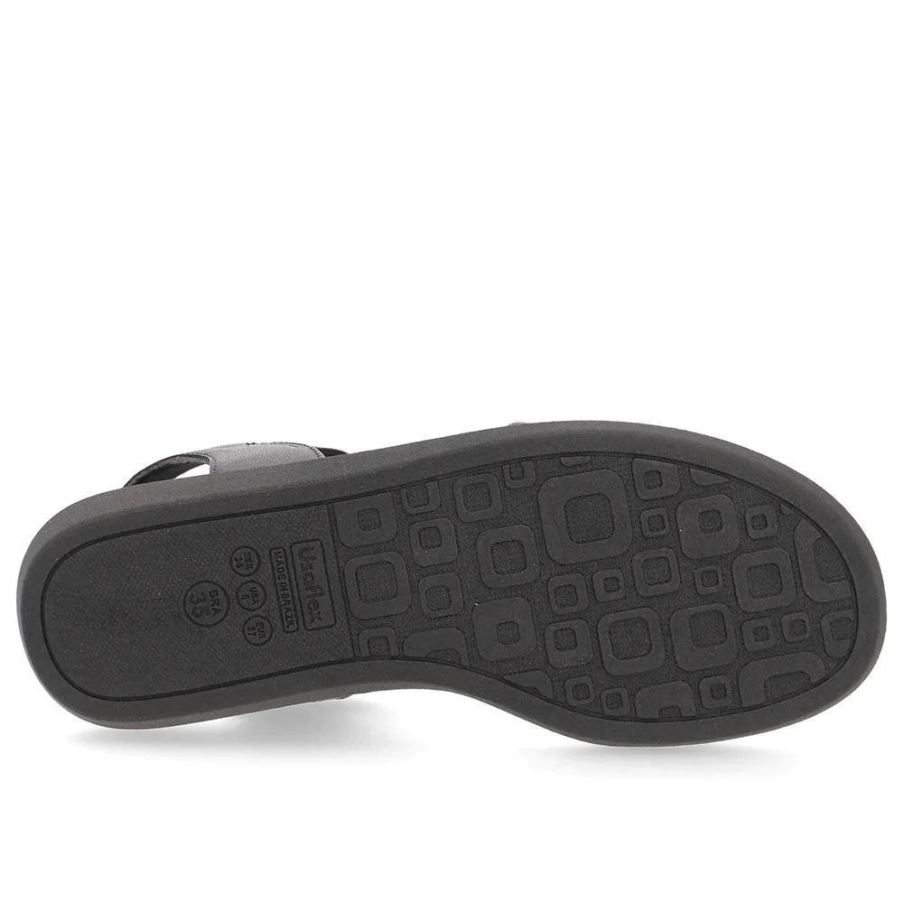 Sandália Salto Plataforma Couro Feminina Usaflex AI3010001 Preto Preto 5