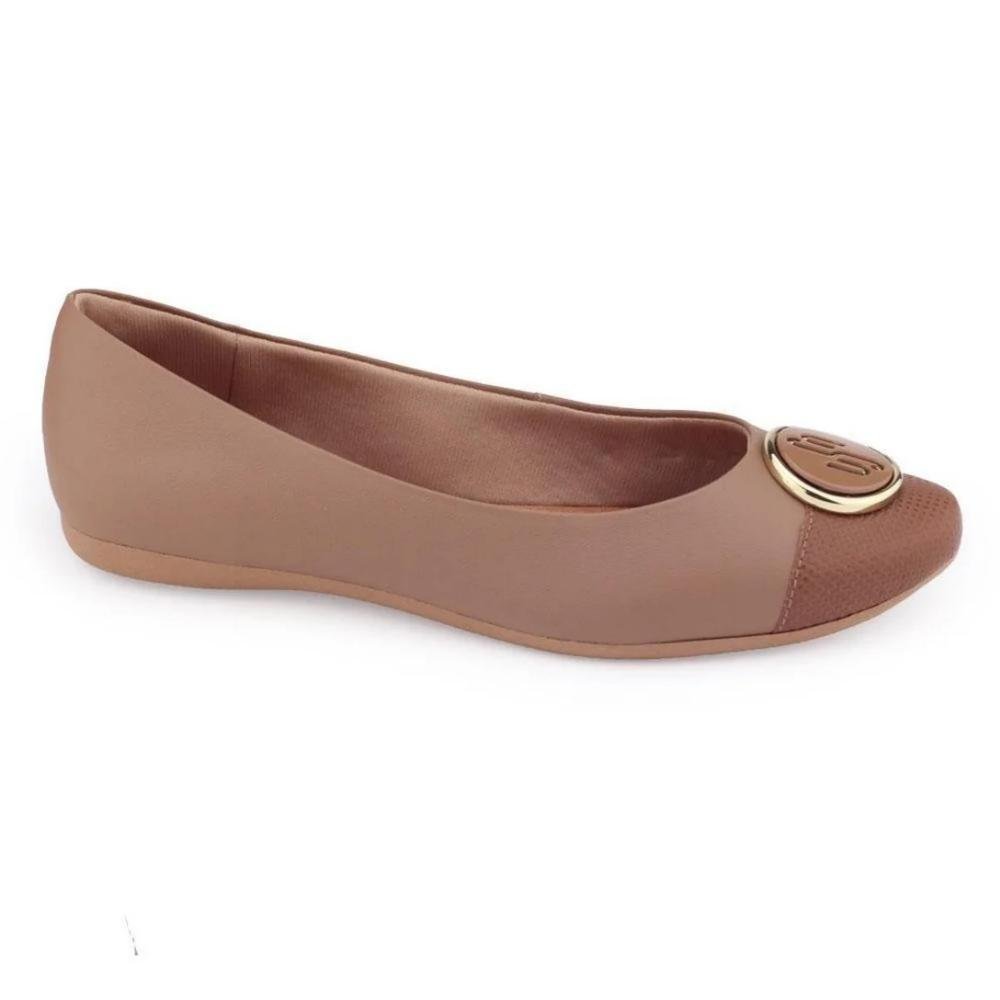 Sapatilha Bico Fino Feminina Usaflex T7552004 Camel Camel 1
