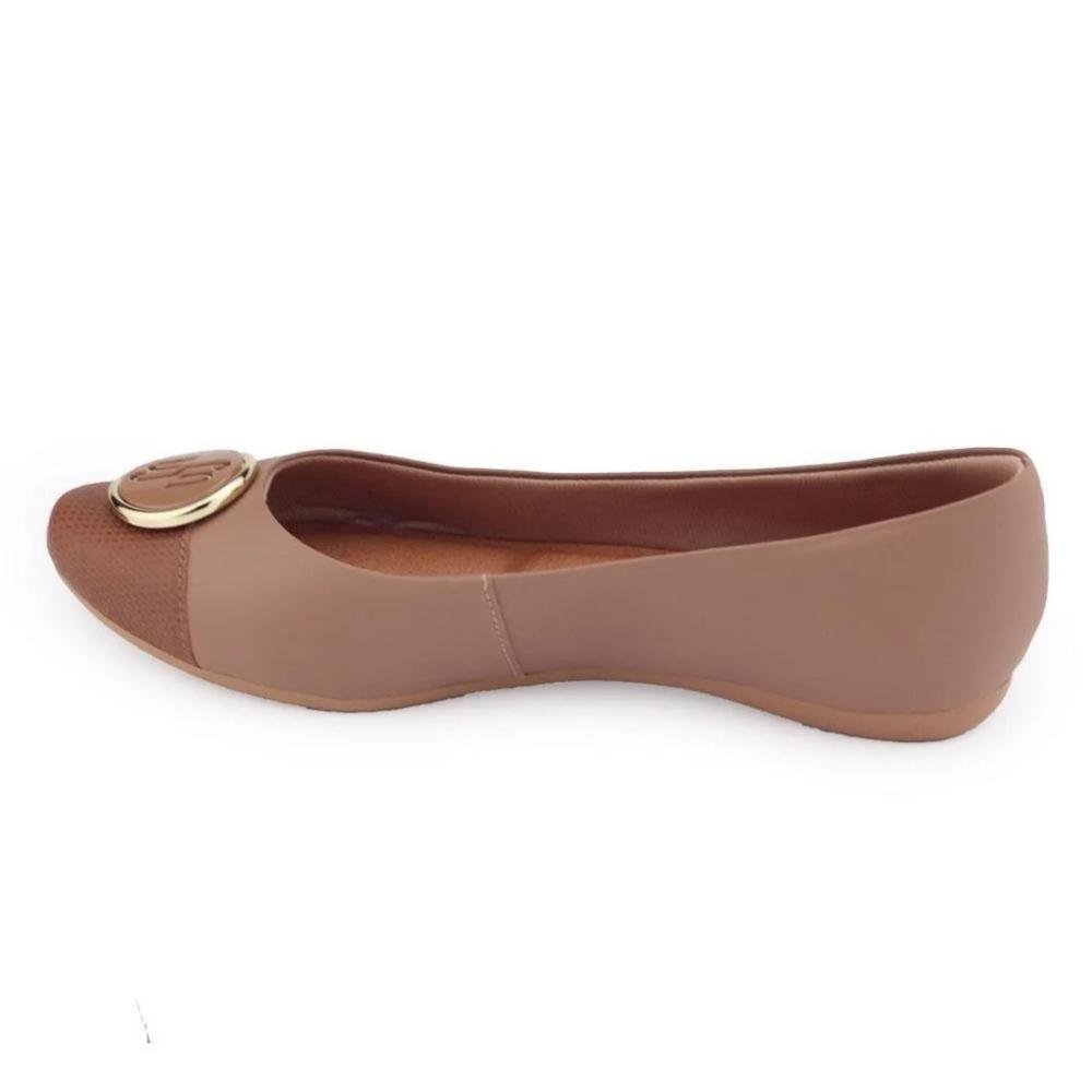 Sapatilha Bico Fino Feminina Usaflex T7552004 Camel Camel 2