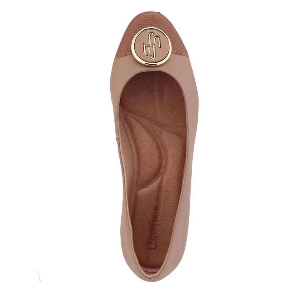 Sapatilha Bico Fino Feminina Usaflex T7552004 Camel Camel 3
