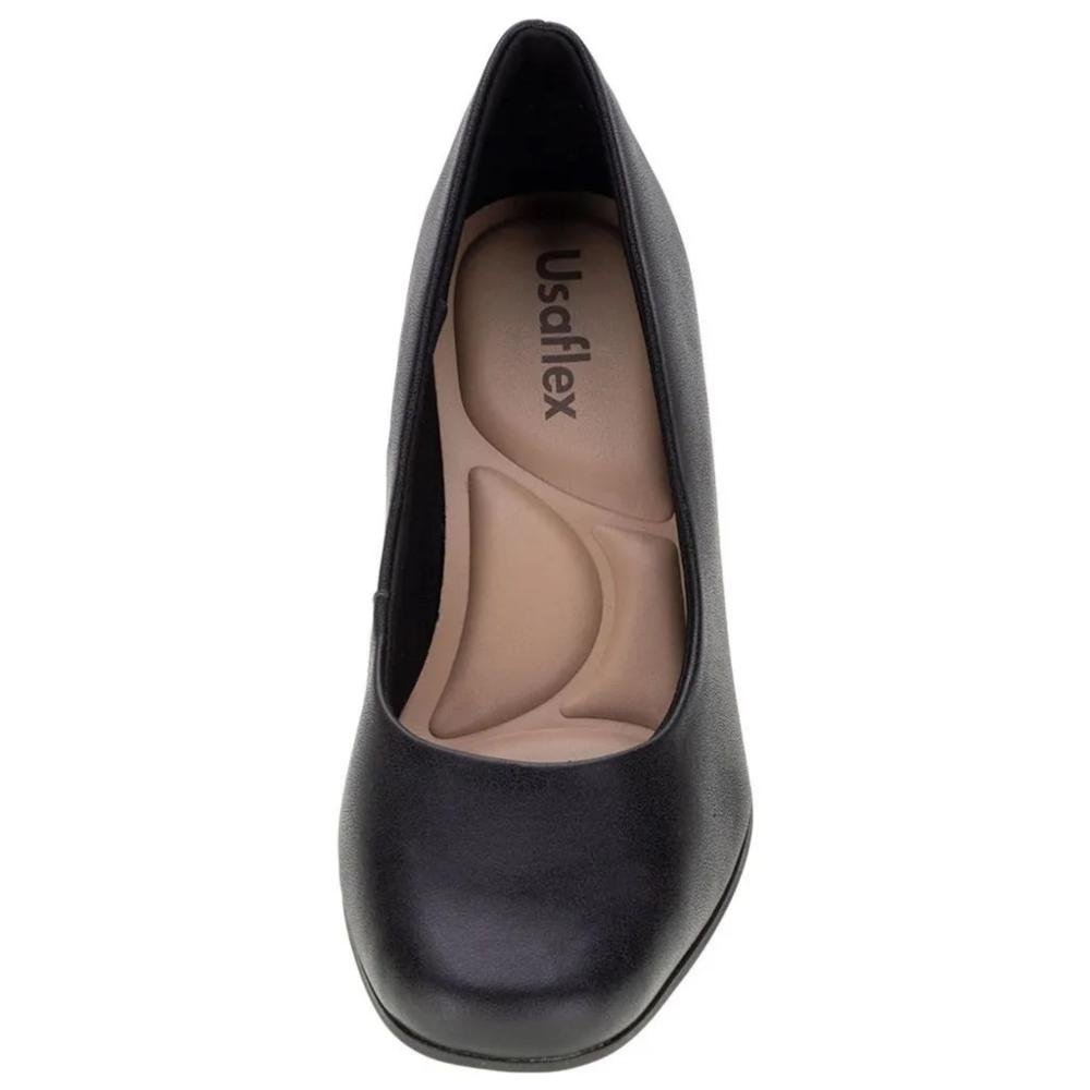 Sapato Scarpin Feminino Couro Usaflex AJ0104001 Preto Preto 3