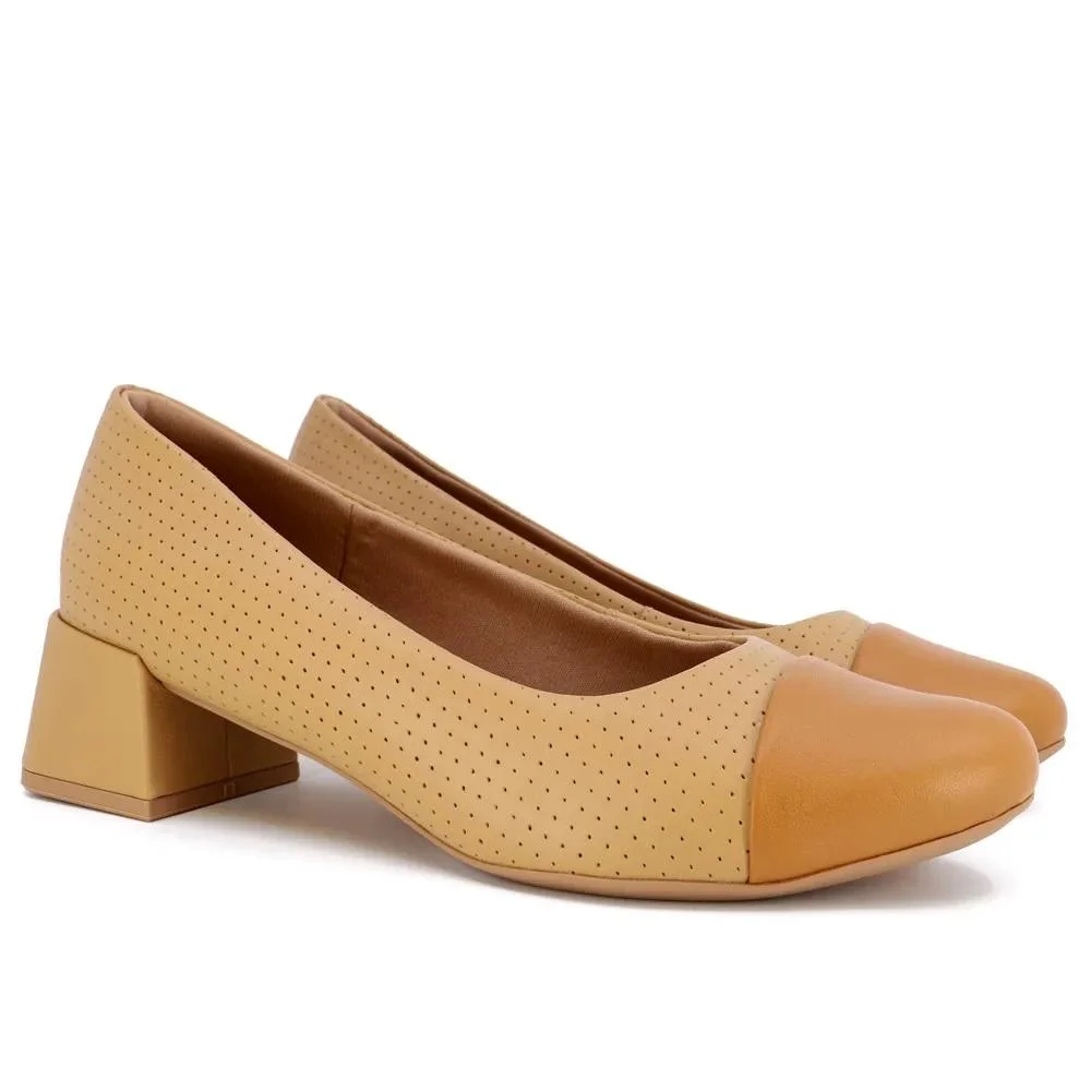 Sapato Scarpin Feminino Usaflex AG1621004 Bege Bege 2