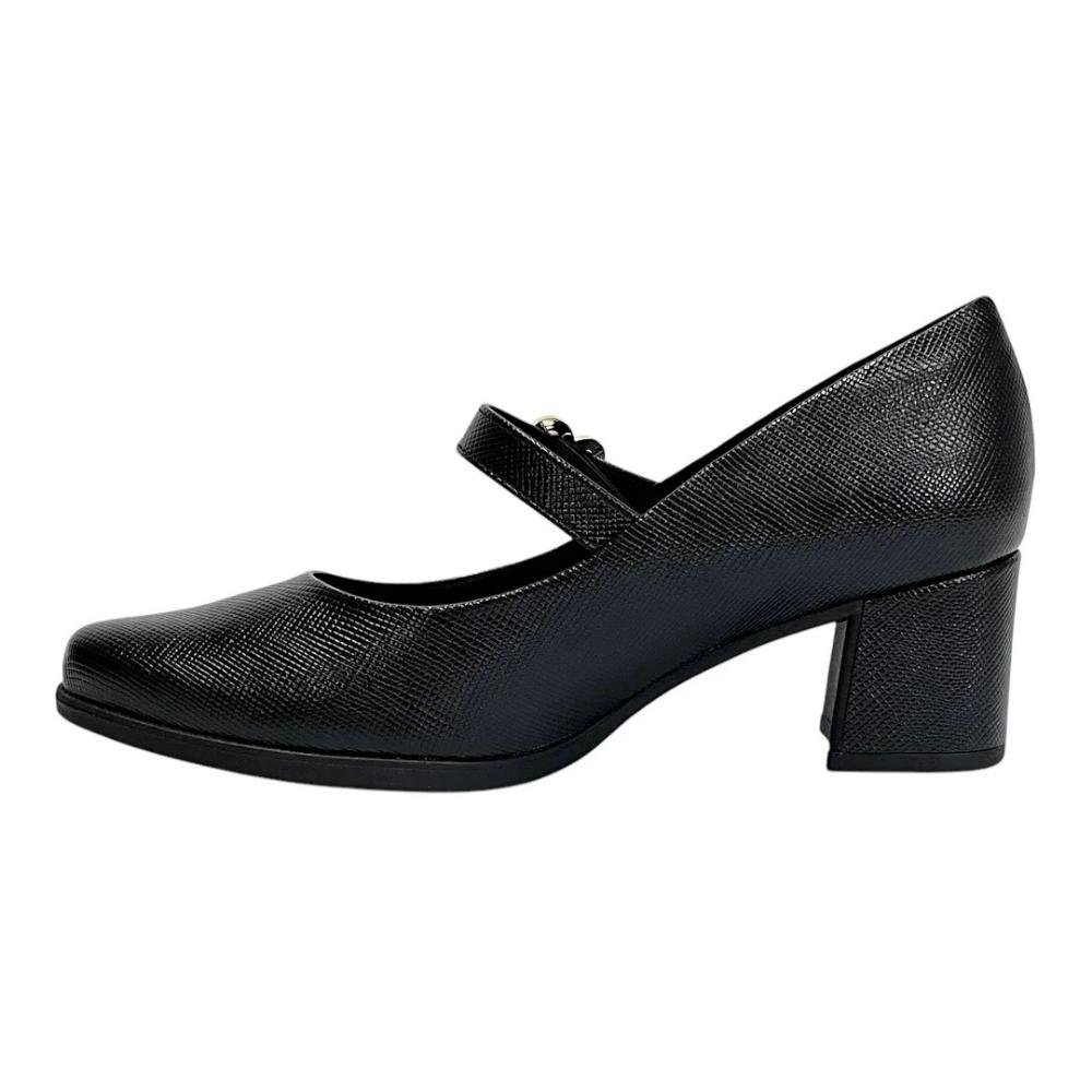 Sapato Salto Médio Feminino Piccadilly 654063 Preto Preto 2