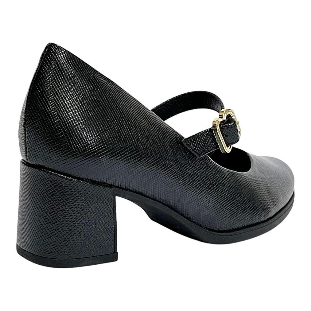 Sapato Salto Médio Feminino Piccadilly 654063 Preto Preto 3