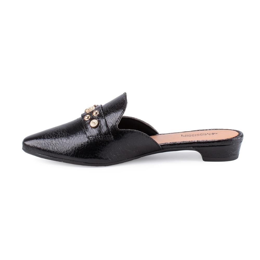 Sapato Mule Feminino Mississipi ME231 Preto Preto 2