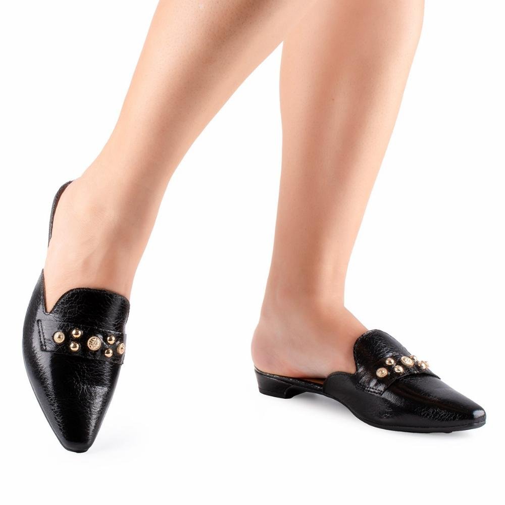 Sapato Mule Feminino Mississipi ME231 Preto Preto 6
