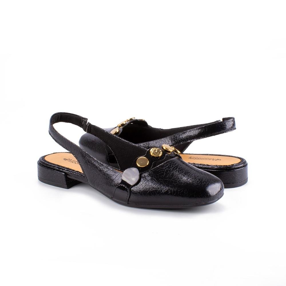Sapato Slickback Feminino mississipi MC952 Preto Preto 3