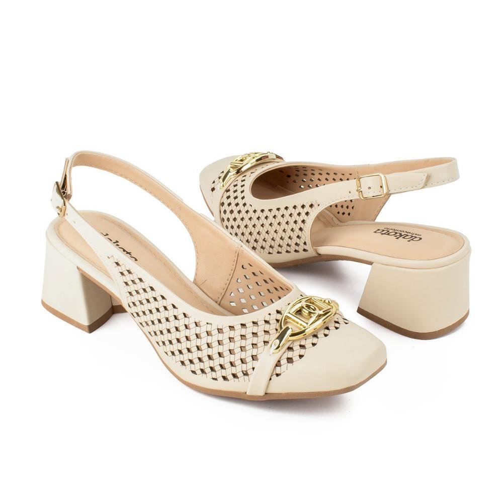 Sapato Slickback feminino Dakota D0082 Bege Bege 3