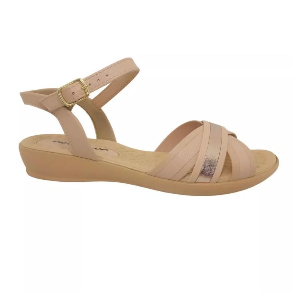 Sandália Rasteira Feminino Piccadilly 50035021 Bege Bege 1