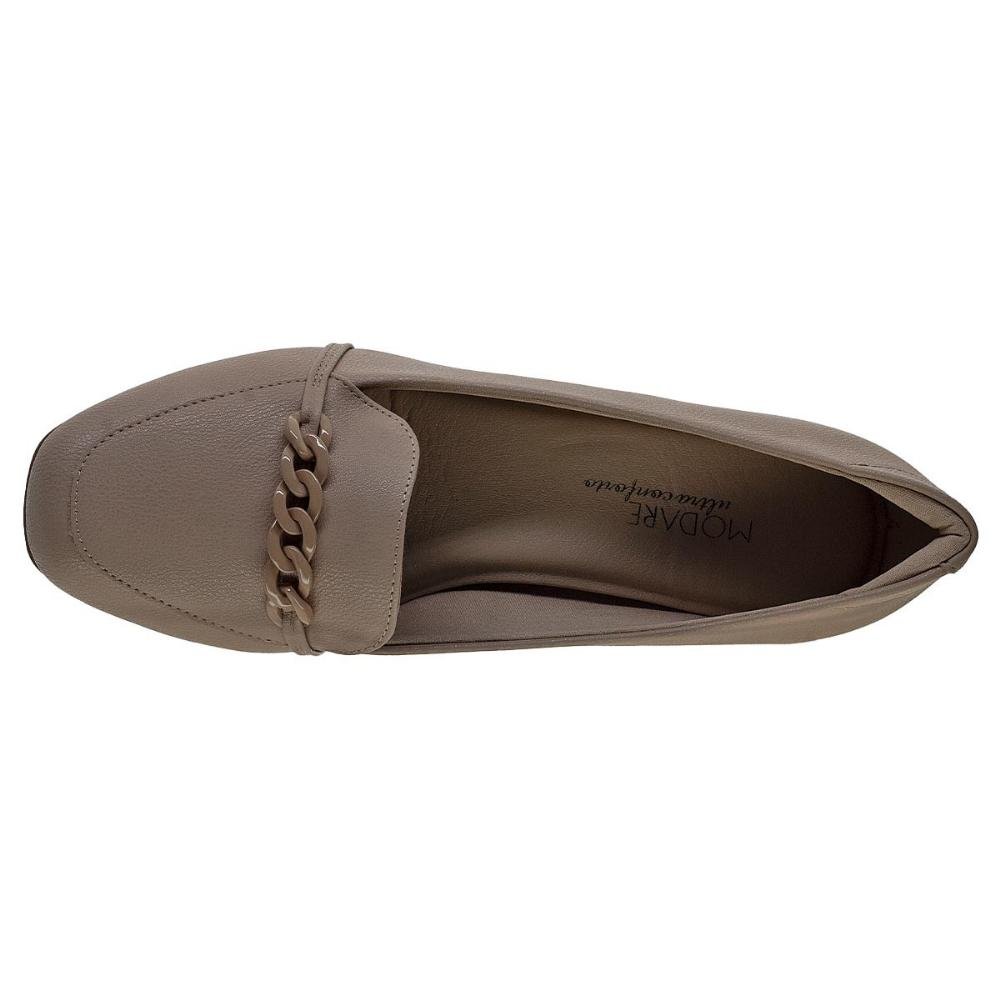 Sapato Salto Médio Feminino Modare 7373107 Bege Bege 3