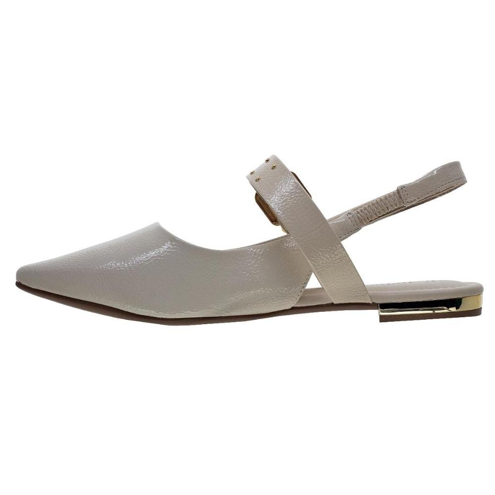 Sapato Feminino Slingback Bebecê T2019-067 Bege Aveia 2