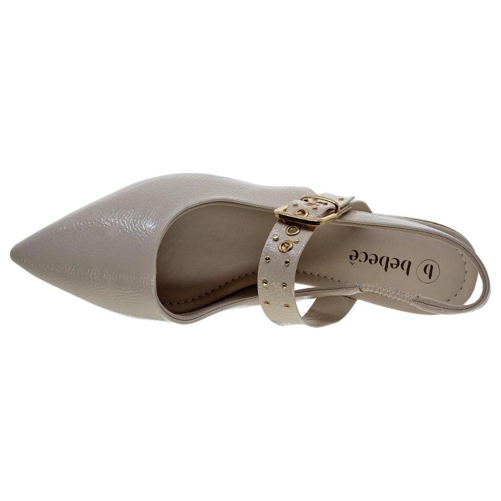 Sapato Feminino Slingback Bebecê T2019-067 Bege Aveia 3