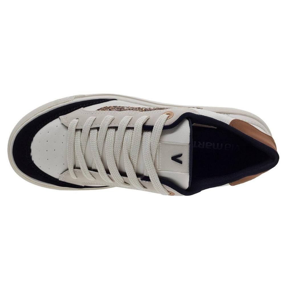 Tênis Casual Feminino Via Marte 122-014-05 Preto Branco/Preto 3