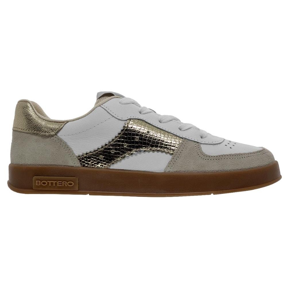 Tênis Casual Feminino Bottero 364909 Branco Branco/Dourado 1