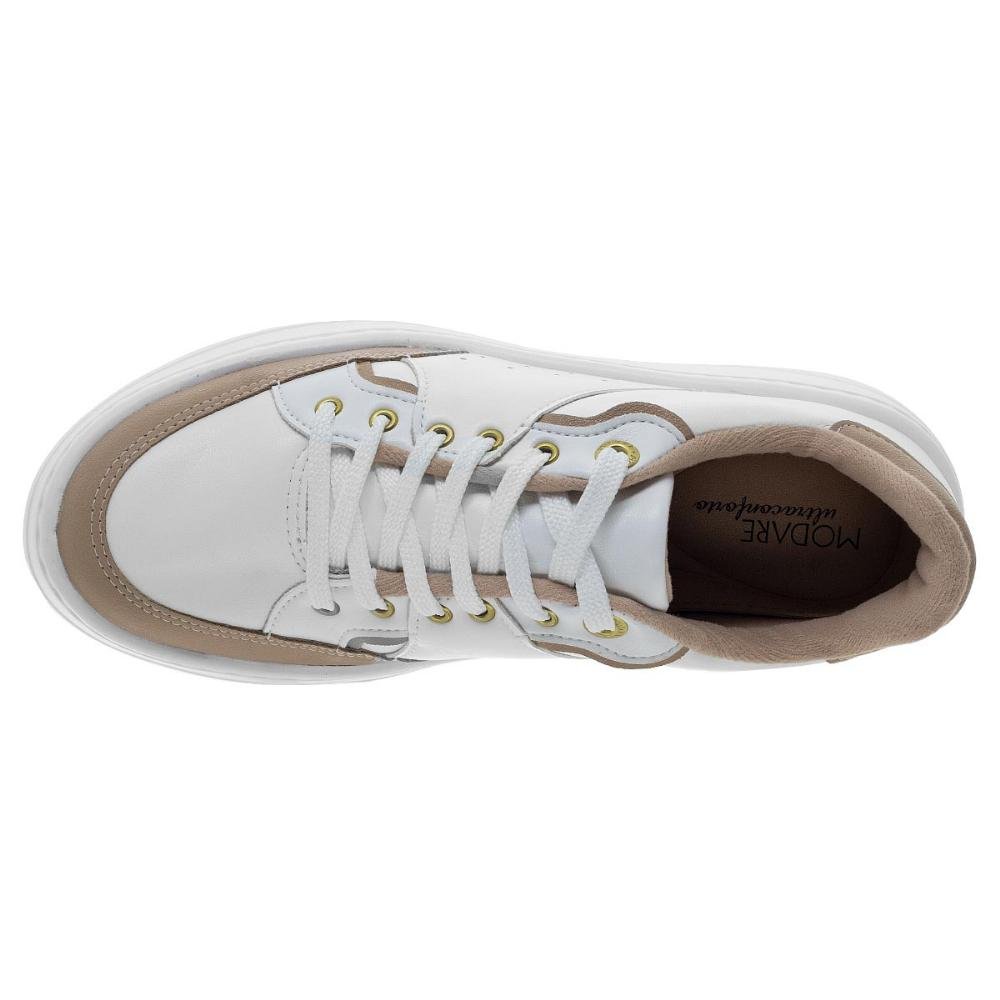 Tênis Casual Feminino Modare 7402.103 Branco Branco 3