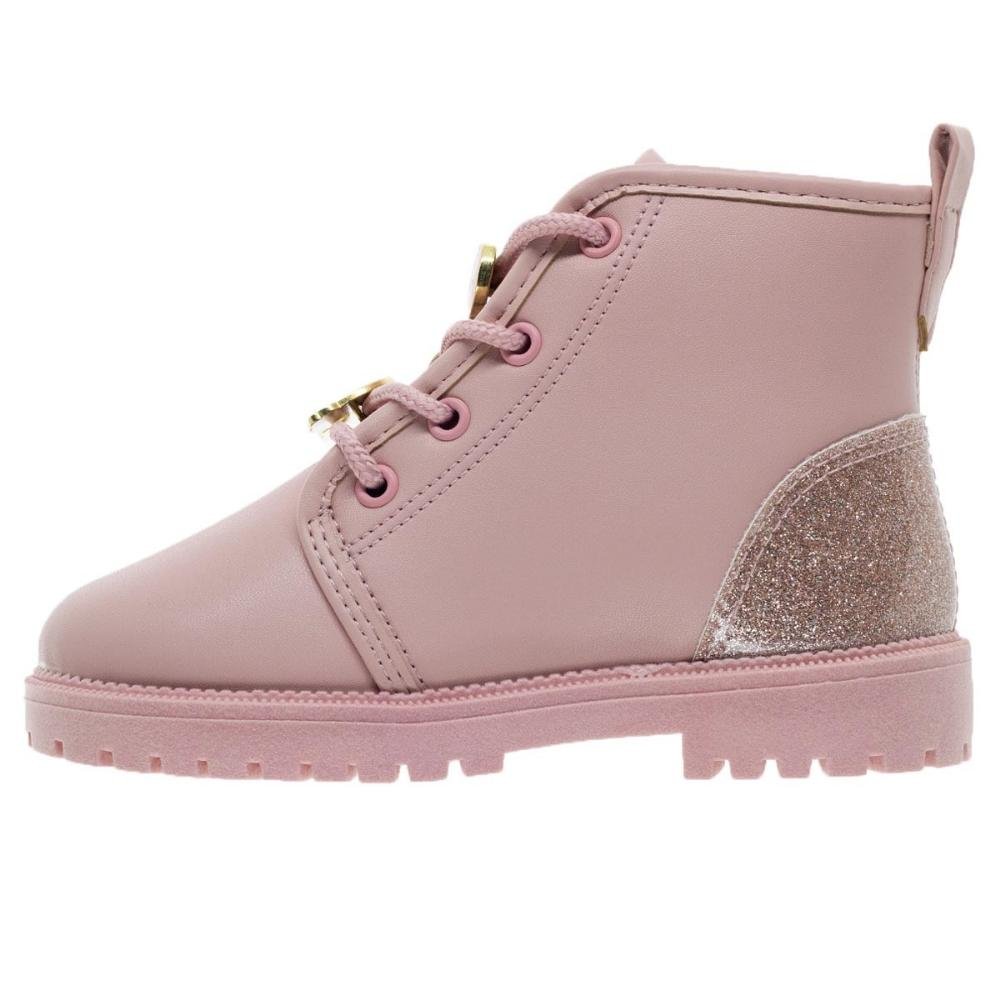 Bota Coturno Infantil Menina Molekinha 2126.529 Rosa Rosa 2