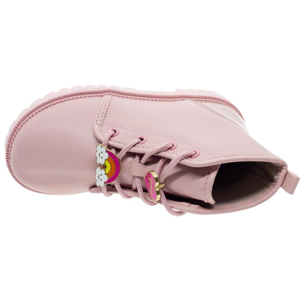 Bota Coturno Infantil Menina Molekinha 2126.529 Rosa Rosa 3