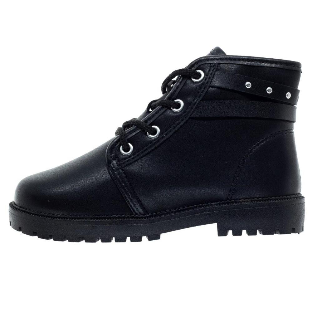 Bota Coturno Infantil Menina Molekinha 2126.526 Preto Preto 2