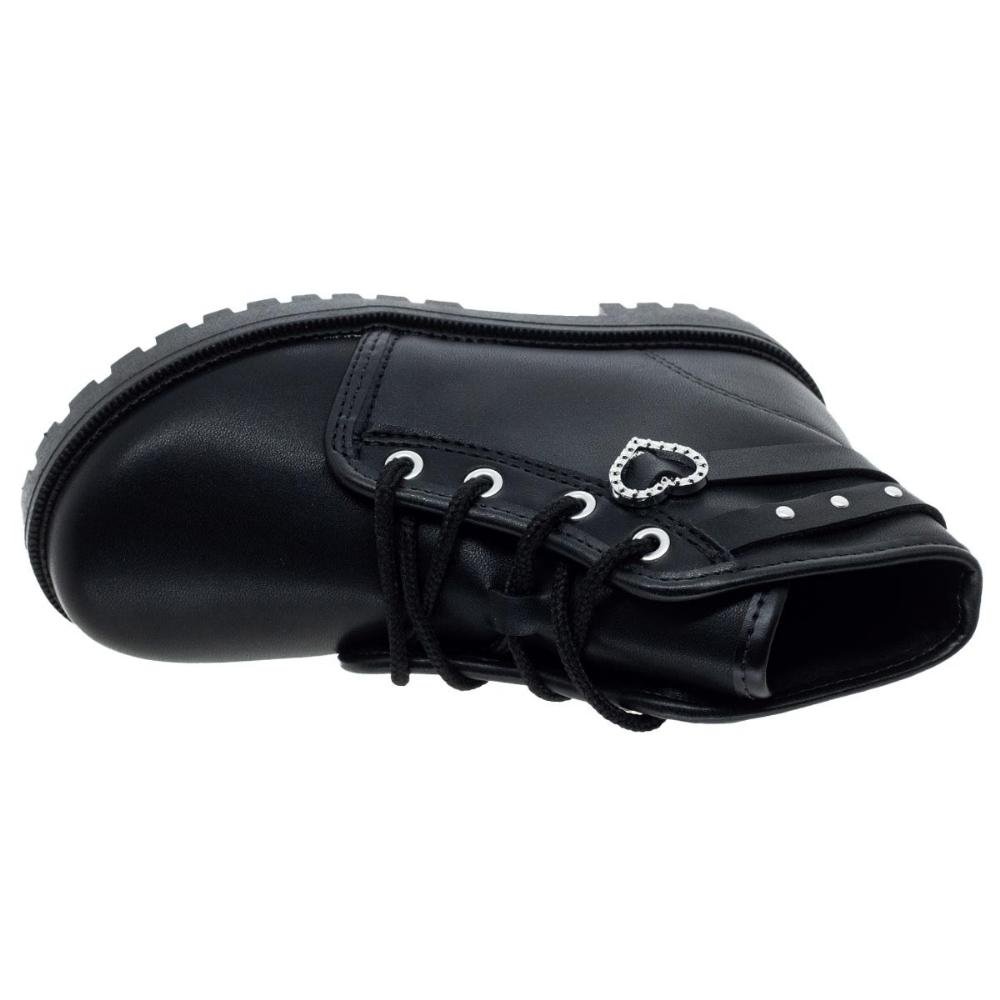 Bota Coturno Infantil Menina Molekinha 2126.526 Preto Preto 3