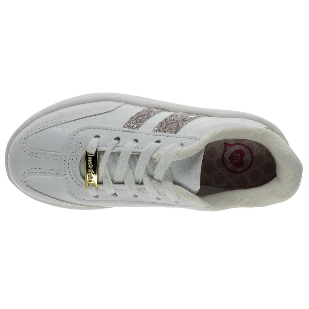 Tênis Casual Infantil Menina Molekinha 2574.108 Branco Branco 3