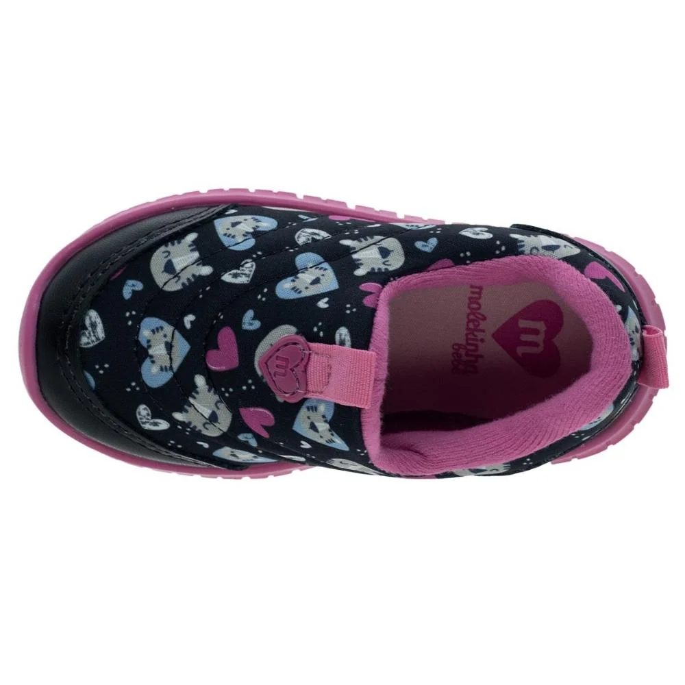 Tênis Casual Infantil Menina Molekinha 2736.100 Preto Multi Preto 3
