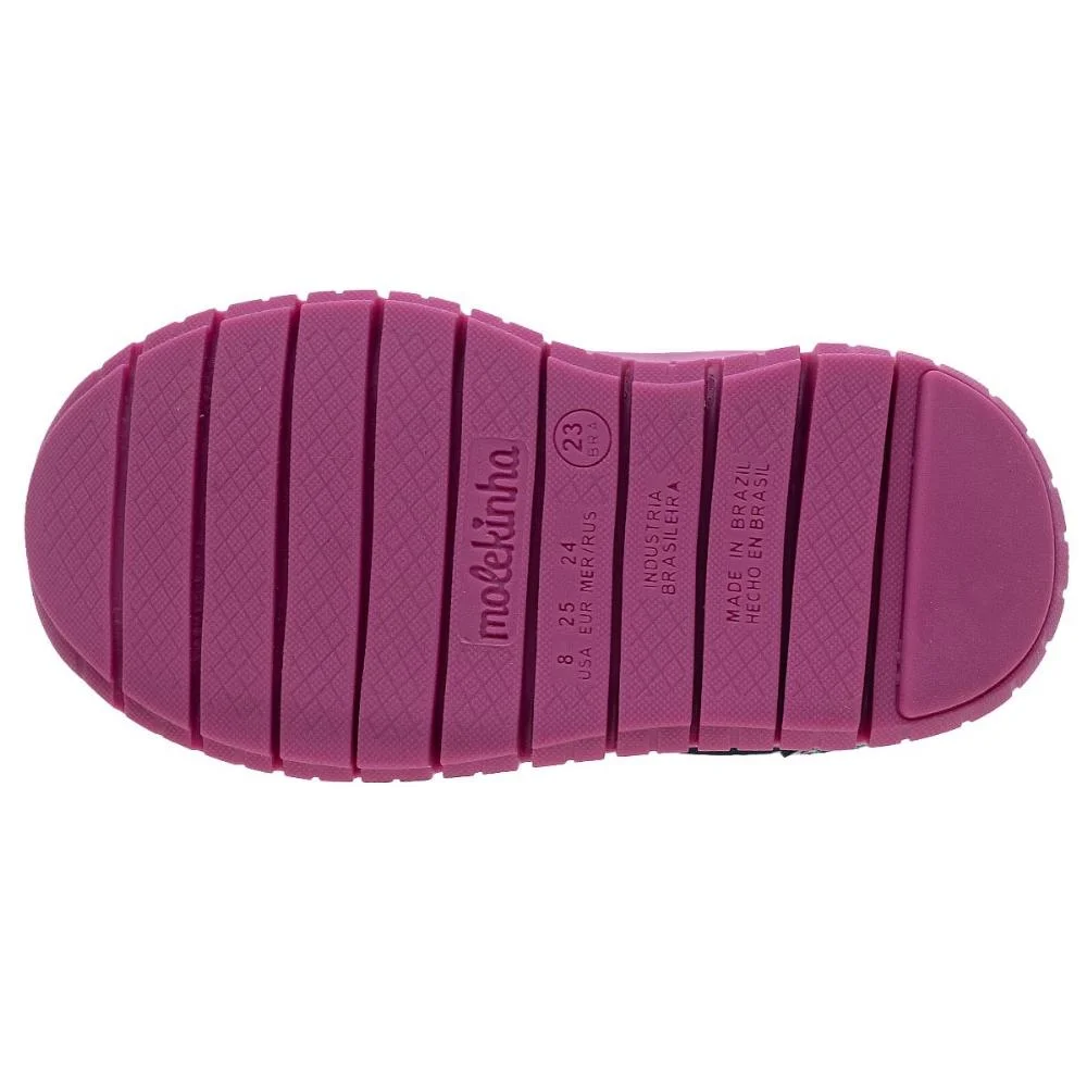 Tênis Casual Infantil Menina Molekinha 2736.100 Preto Multi Preto 4