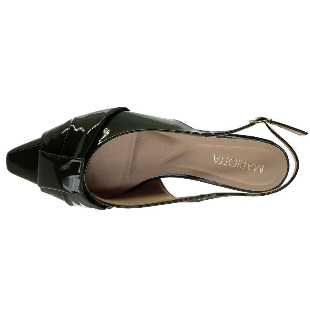 Sapatilha Feminina Slingback Bico Fino Mariotta 19253 Verde Oliva 3