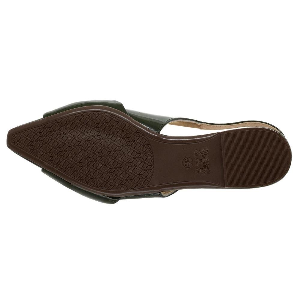 Sapatilha Feminina Slingback Bico Fino Mariotta 19253 Verde Oliva 4