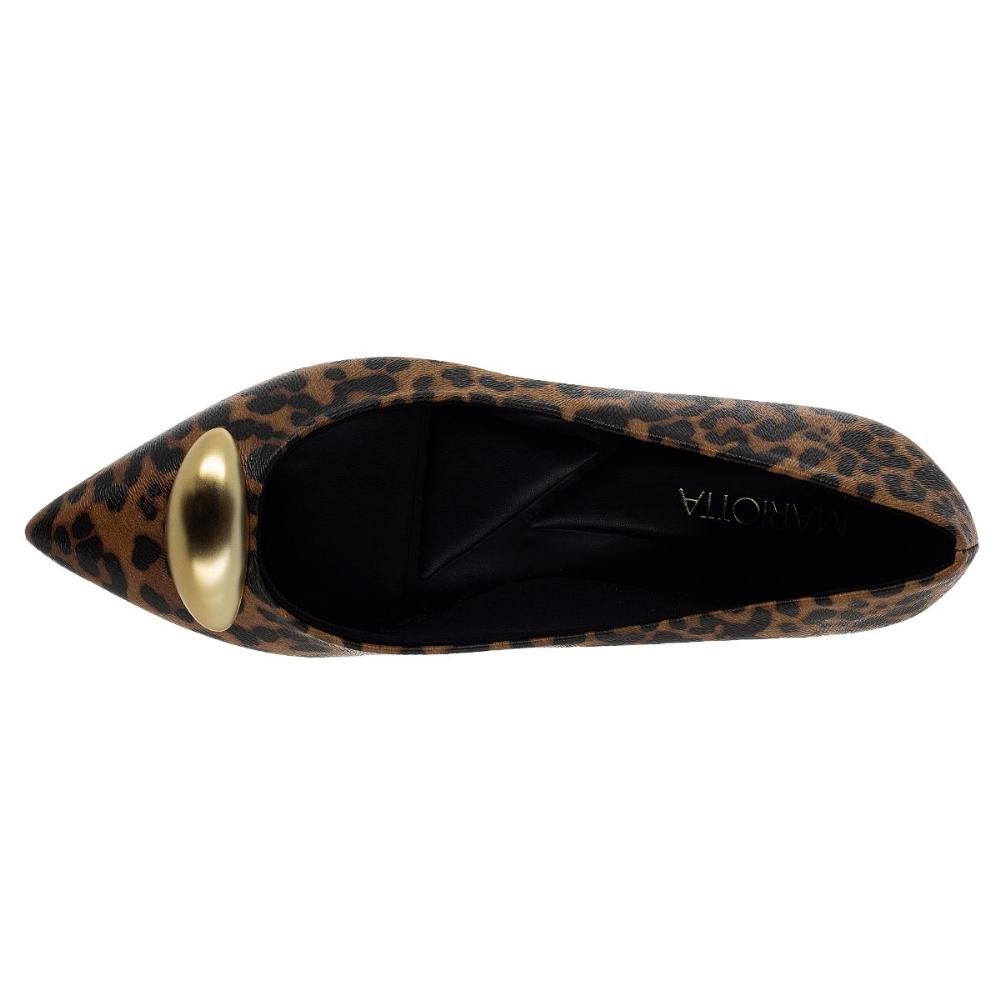 Sapatilha Feminina Bico Fino Mariotta 13512 Preto Marrom 3