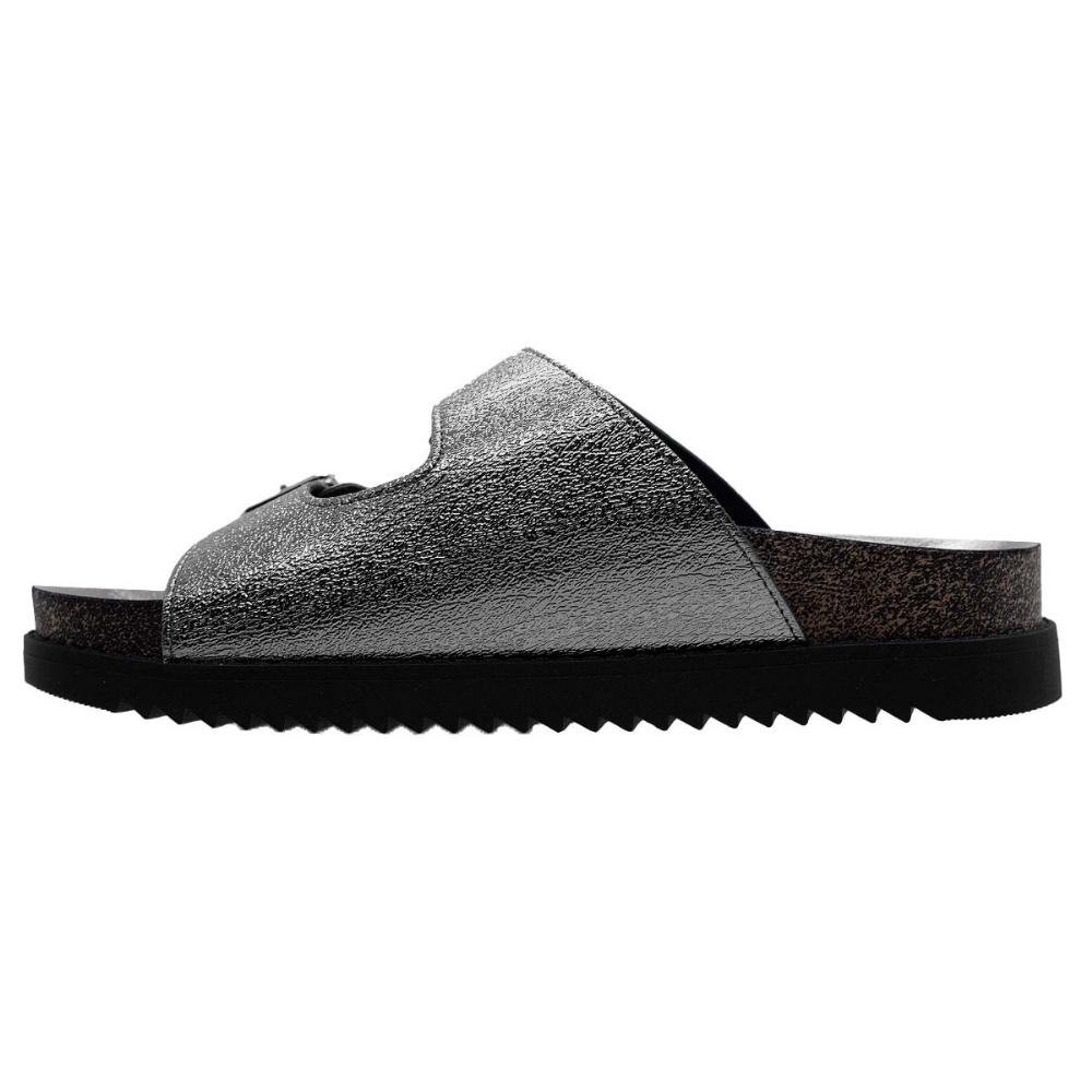 Tamanco Feminino Papete Moleca 5500.105 Preto Prata 2