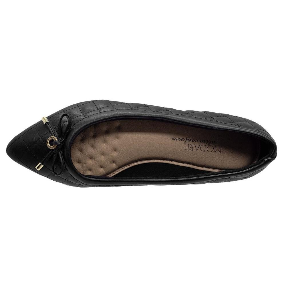 Sapatilha Feminina Modare Ultraconforto 7334.232 Preto Preto 3