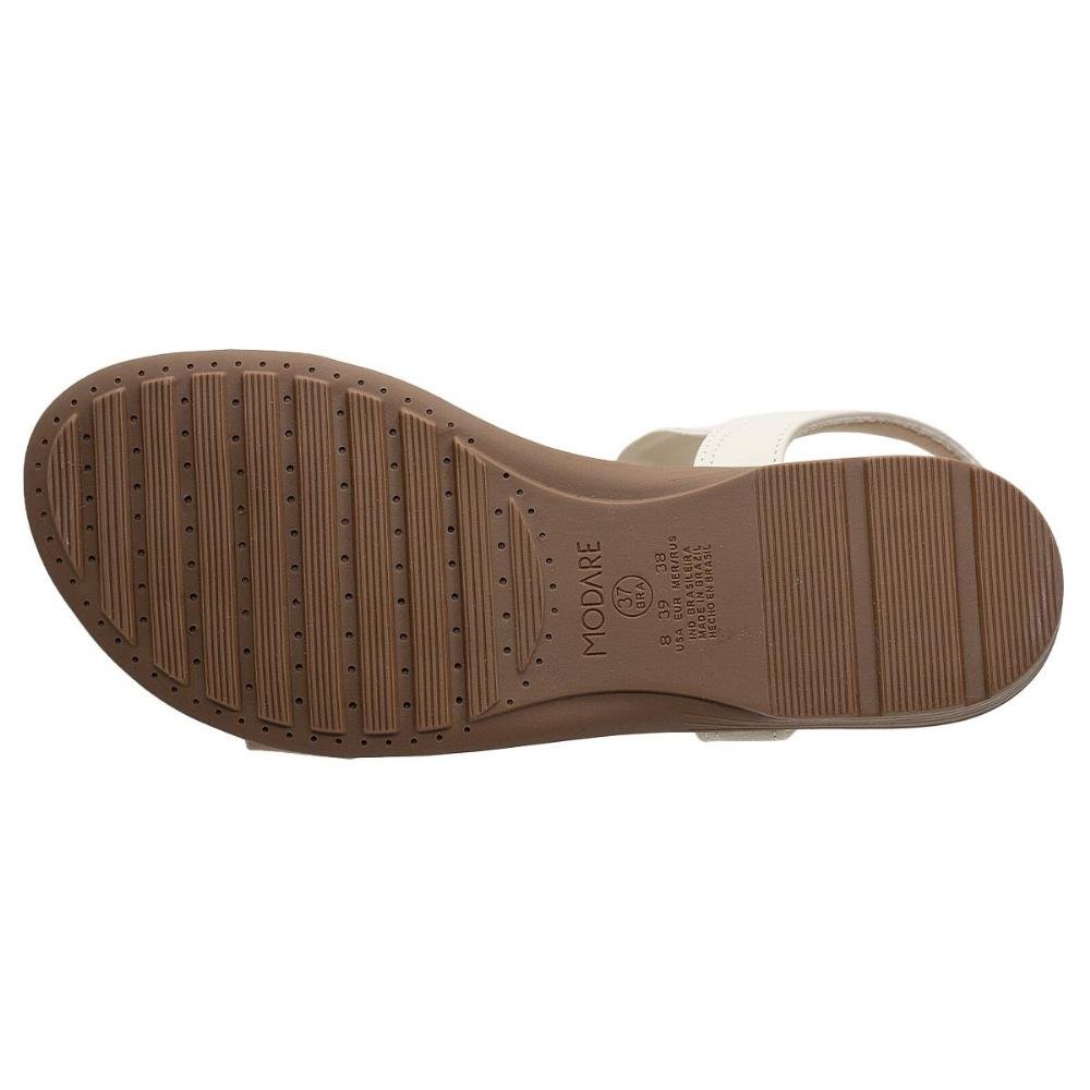 Sandália Rasteira Feminina Modare Ultraconforto 7053.163 Bege Creme 4