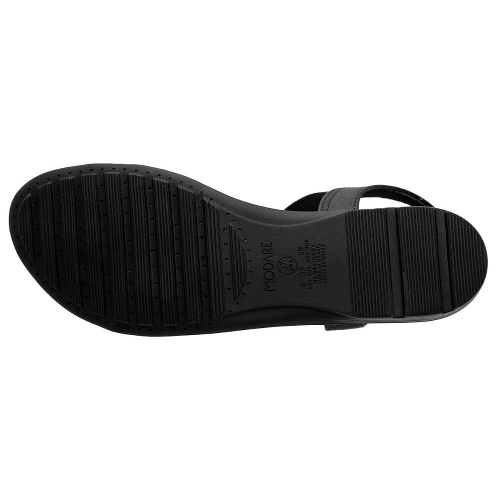 Sandália Rasteira Feminina Modare Ultraconforto 7053.163 Preto Preto 4