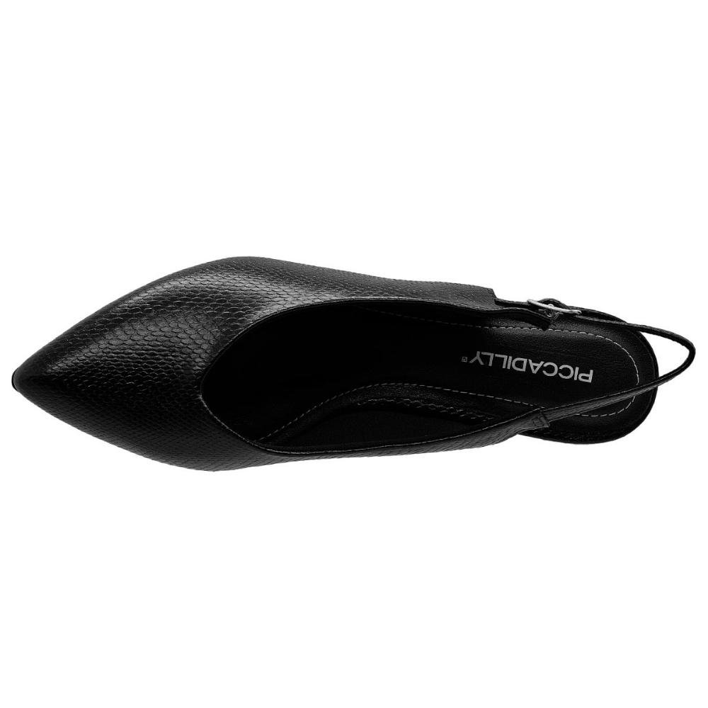 Sapato Scarpin Slickback Feminino Piccadilly 739031116 Preto Preto 3