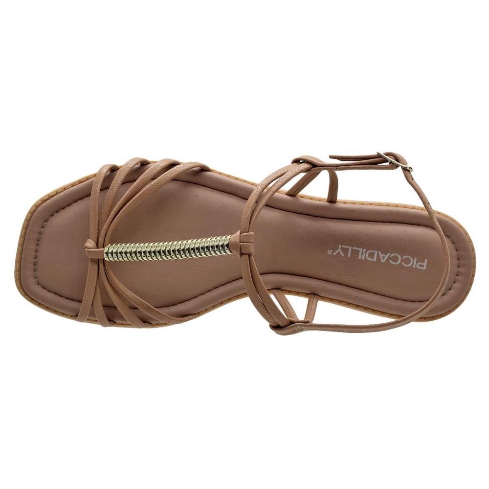 Sandália Rasteira Feminina Piccadilly 508043 Nude Nude 3