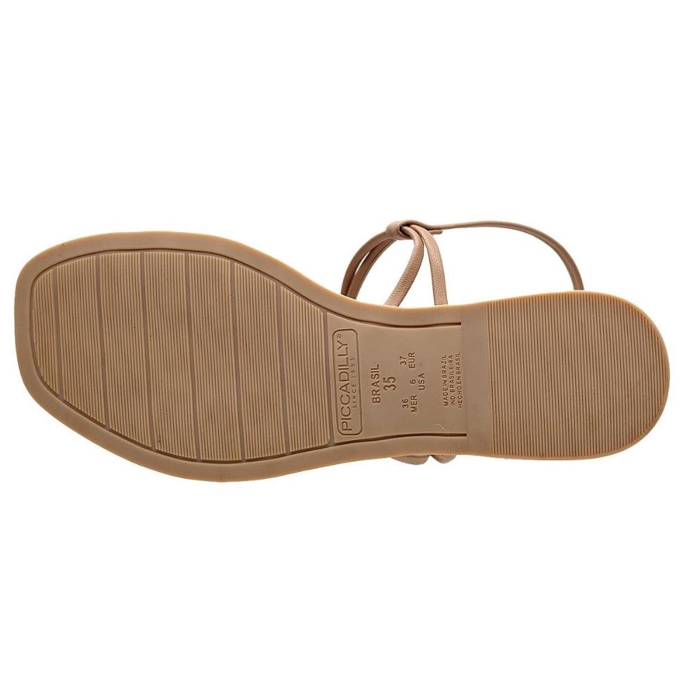 Sandália Rasteira Feminina Piccadilly 508043 Nude Nude 4
