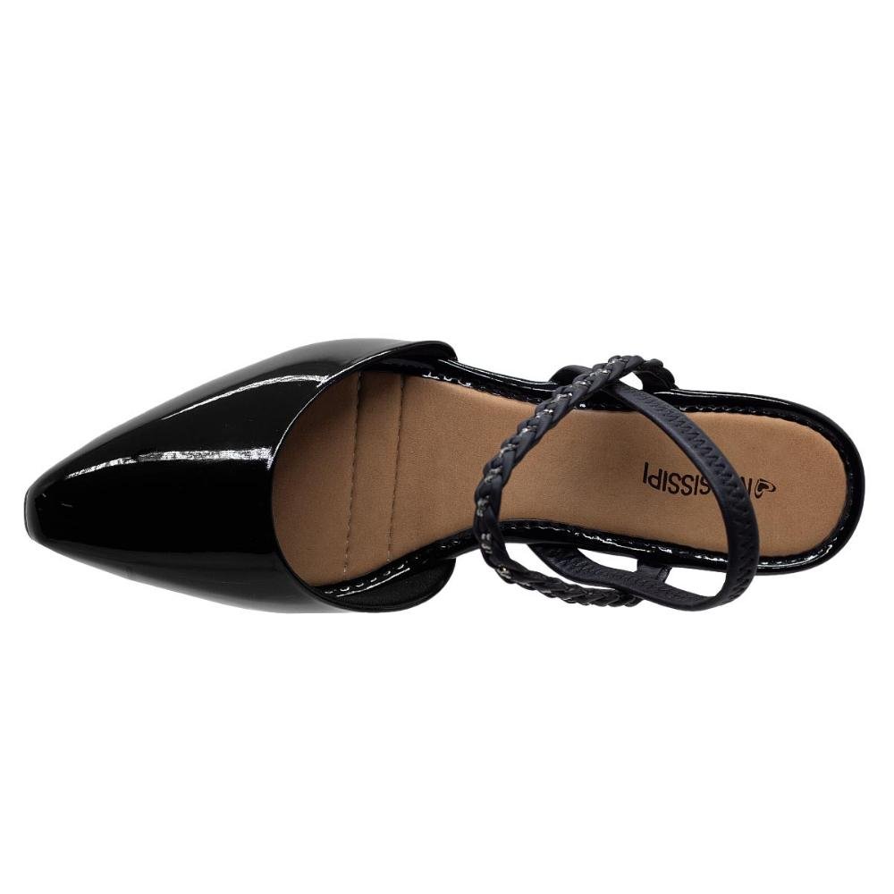 Sapato Feminino Salto Médio Mississipi MC981 Preto Preto 3