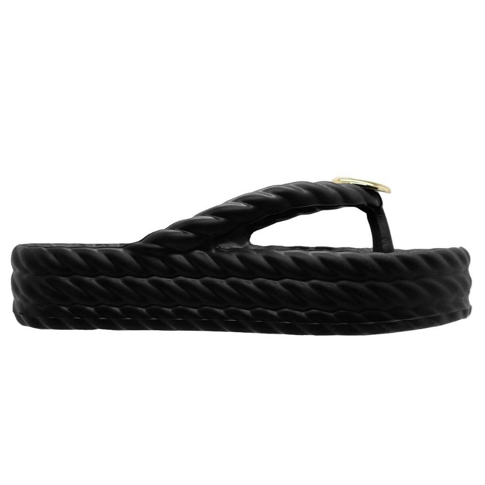 Tamanco Feminino Flatform Brizza Z190830010 Preto Preto 1