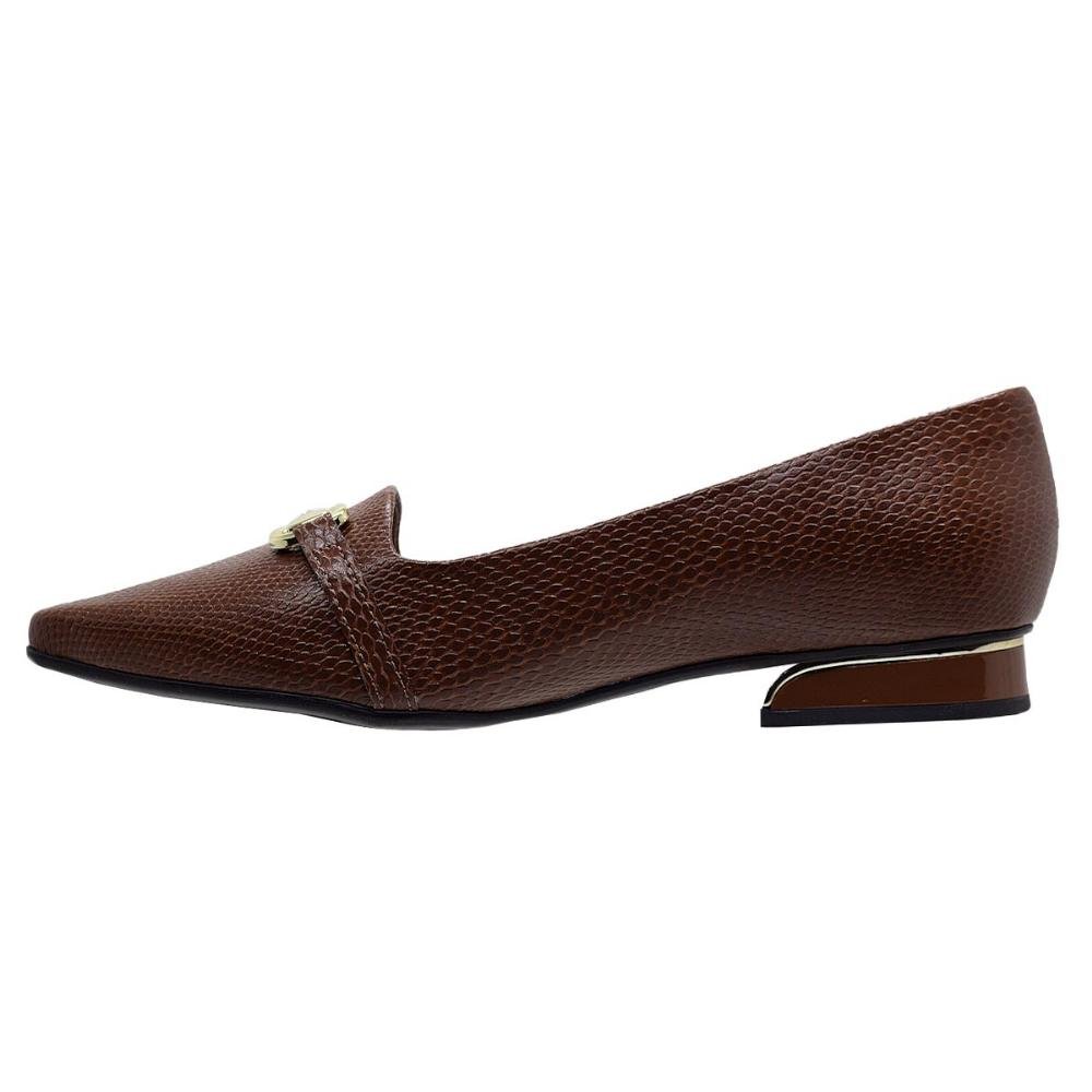 Sapato Feminino Bico Fino Piccadilly Maxi 279038 Marrom Marrom