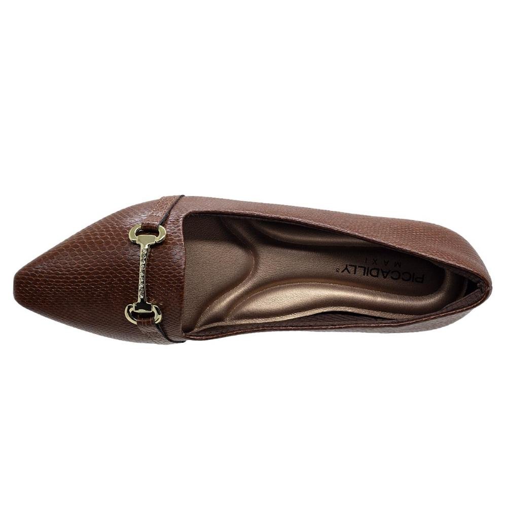 Sapato Feminino Bico Fino Piccadilly Maxi 279038 Marrom Marrom 3