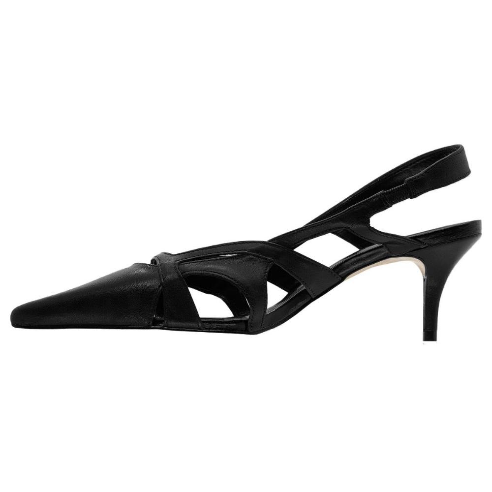 Scarpin Feminino Bico Fino Arezzo A12757 Preto Preto 2