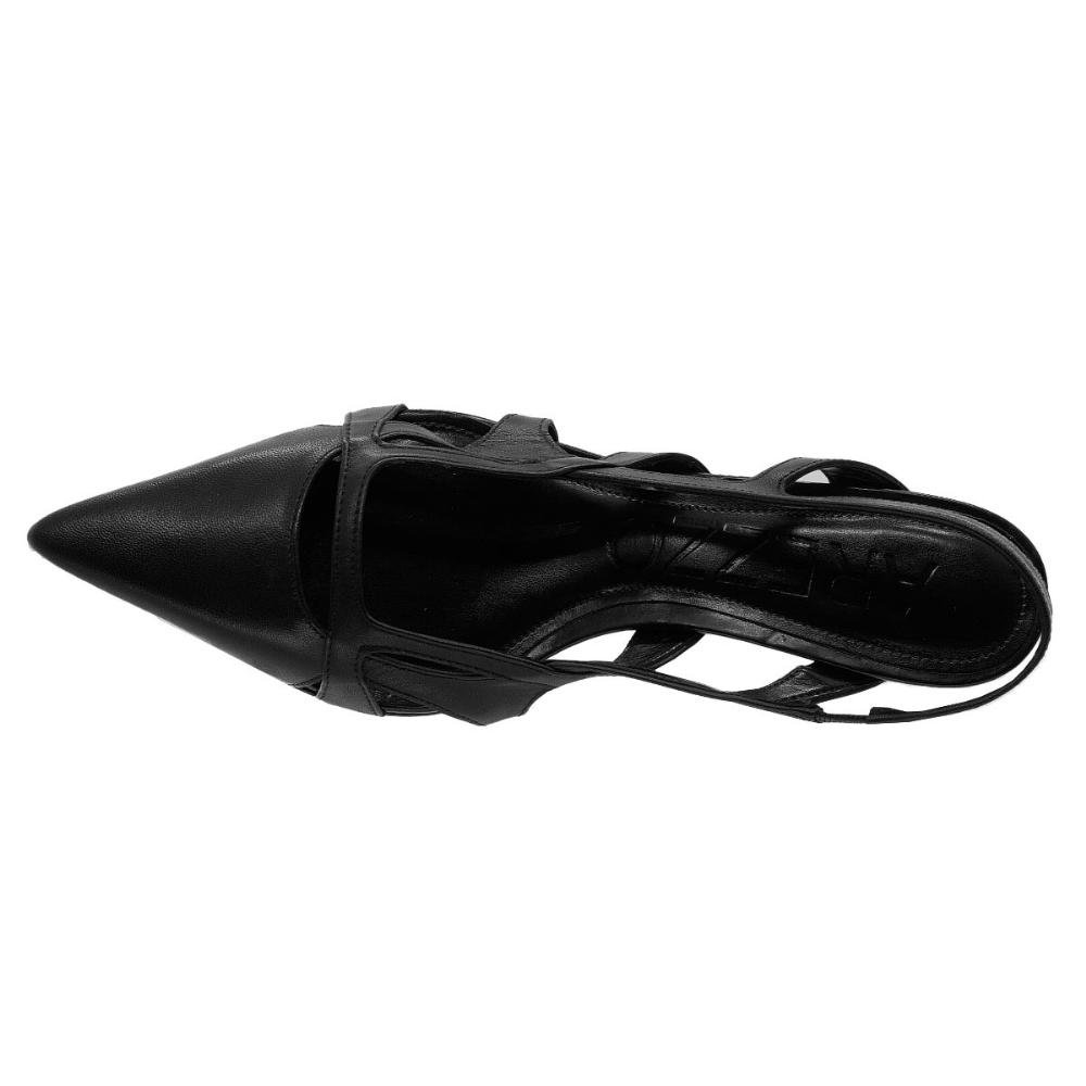 Scarpin Feminino Bico Fino Arezzo A12757 Preto Preto 3