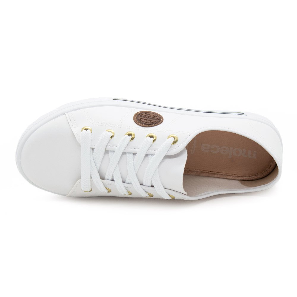 Tênis Casual Feminino Moleca 5667.302 Branco Branco 3