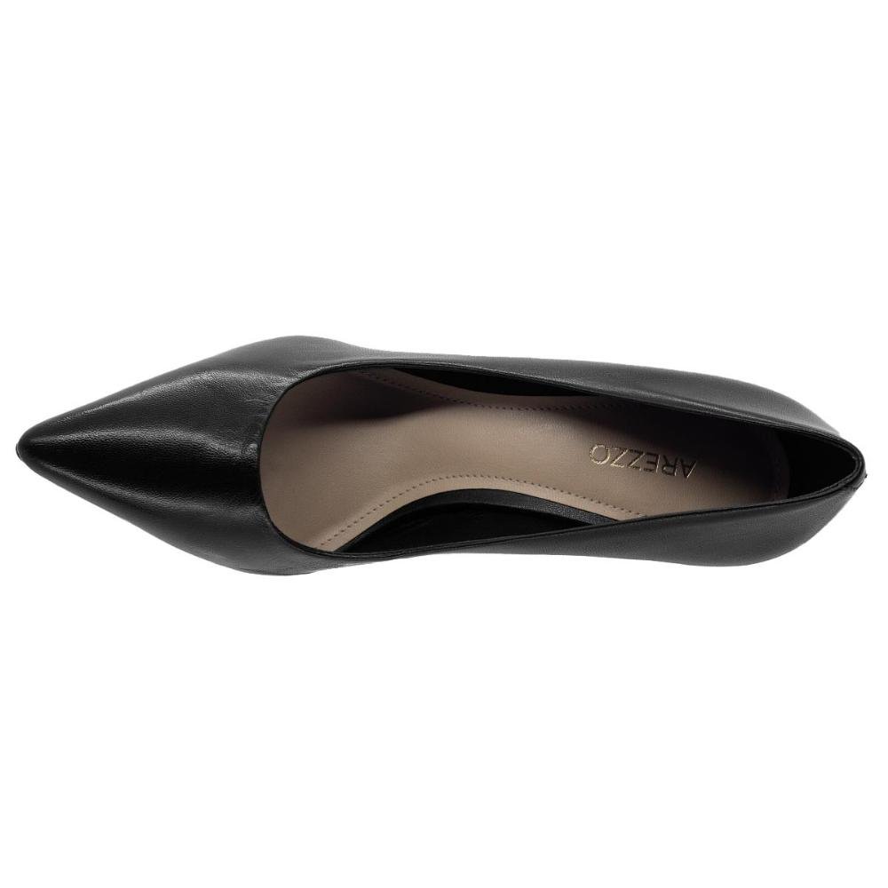 Scarpin Feminino Bico Fino Arezzo A12655 Preto Preto 3